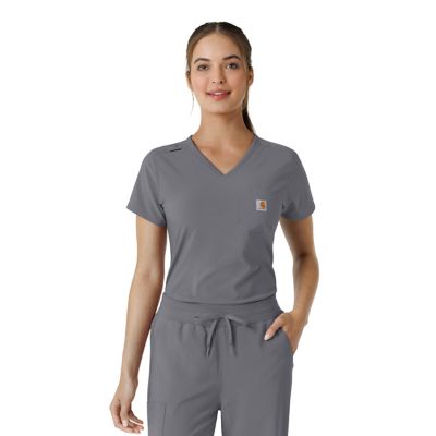 Image showing 9 th Carhartt Women's Force Cross-Flex Tuck-In Scrub Top