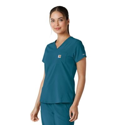 Image showing 3 th Carhartt Women's Force Cross-Flex Tuck-In Scrub Top