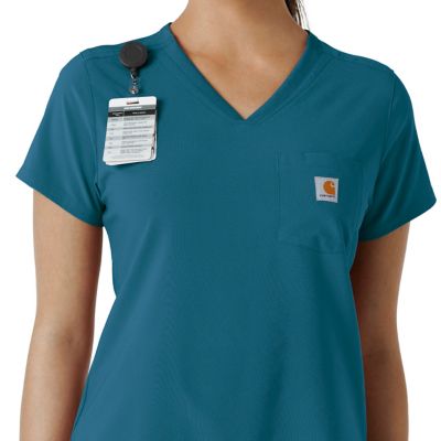 Image showing 5 th Carhartt Women's Force Cross-Flex Tuck-In Scrub Top