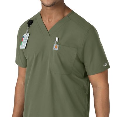 Image showing  Force Essentials V-Neck Shirttail Scrub Top