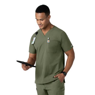 Image showing  Force Essentials V-Neck Shirttail Scrub Top