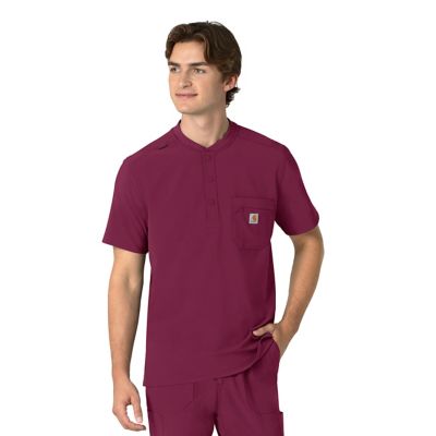 Image showing 0 th Carhartt Force Cross-Flex Henley Scrub Top