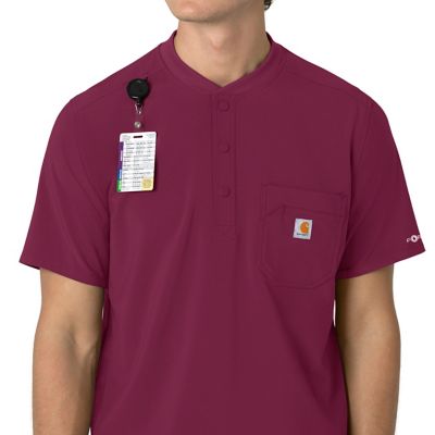 Image showing 6 th Carhartt Force Cross-Flex Henley Scrub Top