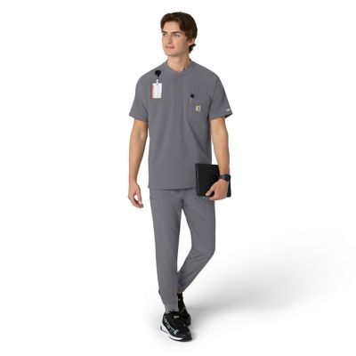 Image showing 2 th Carhartt Force Cross-Flex Henley Scrub Top