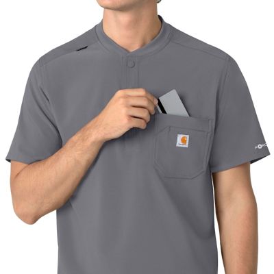 Image showing 5 th Carhartt Force Cross-Flex Henley Scrub Top