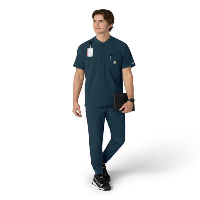 Image showing  Force Cross-Flex Henley Scrub Top