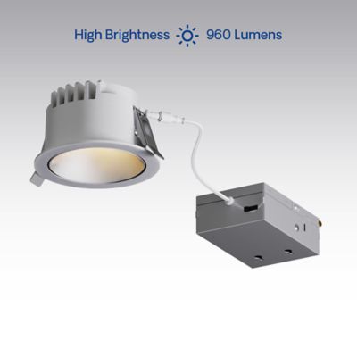 Image showing  50 Deg Angle 4 in. 5CCT Selectable White New Construction 12 Watt 960LM 0-10V Dimmable LED Spotlight 120-277V
