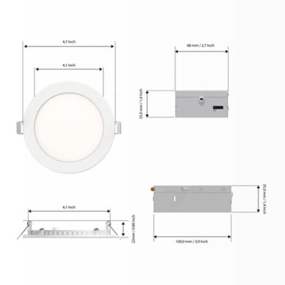 Image showing  4 in. 5CCT Selectable White New Construction 12 Watt 850LM 0-10V Dimmable LED Light 120-277V