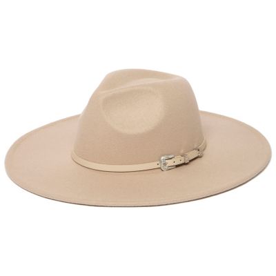 San Diego Hat Company Faux Felt Fedora With Faux Leather Western Band
