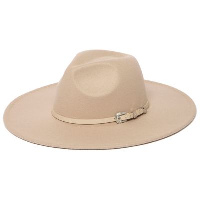 San Diego Hat Company Cth9076 - Faux Felt Fedora With Faux Leather Western Band