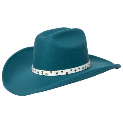 San Diego Hat Company Faux Felt Cattleman's Crease Cowboy With Studded Faux Leather Band