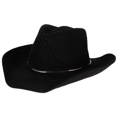 San Diego Hat Company Night Out - Women's Machine Knit Cowboy With Leather Cording Trim, Knh8064