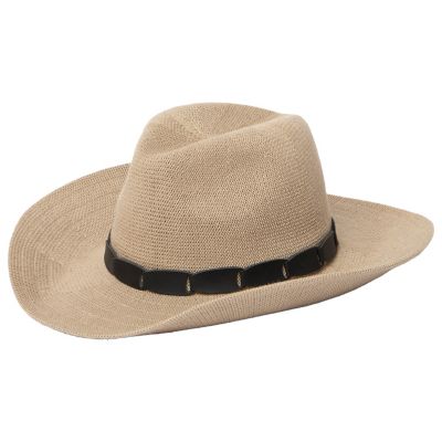 San Diego Hat Company Norma - Machine Knit Pinch Crown Cowboy With Faux Leather Linked Band