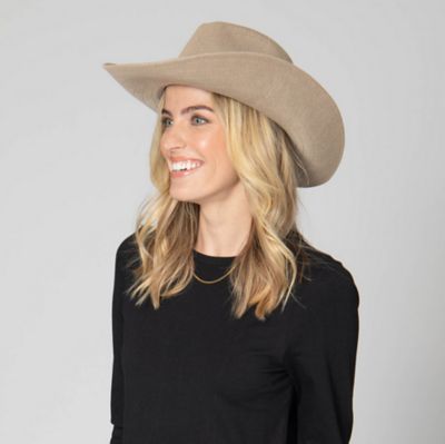 Image showing  Norma - Machine Knit Pinch Crown Cowboy With Faux Leather Linked Band
