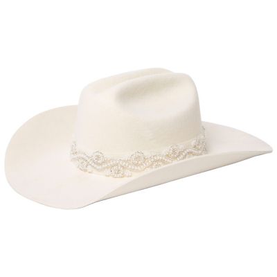 San Diego Hat Company Lust - Women's Wool Felt Cattleman's Crease Cowboy With Pearl And Organza Band, Lvd008