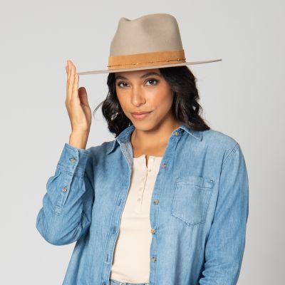 Image showing 1 th San Diego Hat Company Loretta - Women's Wool Felt Stiff Brim Fedora