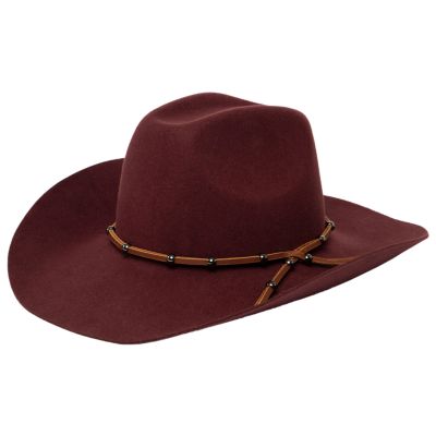 San Diego Hat Company Jean - Women's Wool Felt Cattleman's Crease Cowboy With Studded Leather Cording, Wfh8254