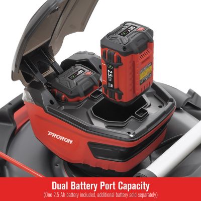 Image showing 6 th PRORUN 60V 21-in. Steel Deck Cordless Push Lawn Mower with 2.5 Ah Battery and Charger