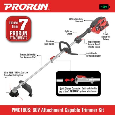 Image showing  60V Cordless Attachment Capable Powerhead - String Trimmer Kit with 2.5 Ah Battery and Charger