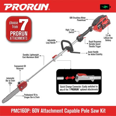 Image showing  60V Cordless Attachment Capable Powerhead - Pole Saw Kit with 2.5 Ah Battery and Charger