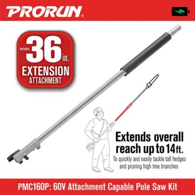 Image showing 8 th PRORUN 60V Cordless Attachment Capable Powerhead - Pole Saw Kit with 2.5 Ah Battery and Charger