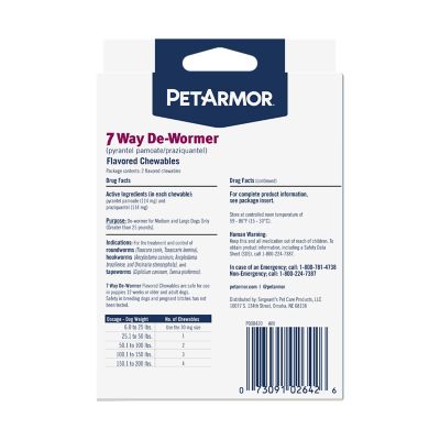 Image showing  7 Way De-Wormer For Medium and Large Dogs, 2 count
