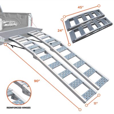 Image showing 5 th Rockland 1500 lb. Arched Aluminum Ramp 90 x 11in.