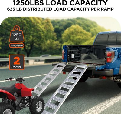 Image showing  1250 lb. Straight Aluminum Ramp 77 x 13in.