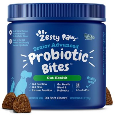 Image showing 6 th Zesty Paws Senior Advanced Probiotic Bites, Chicken, 90 ct.