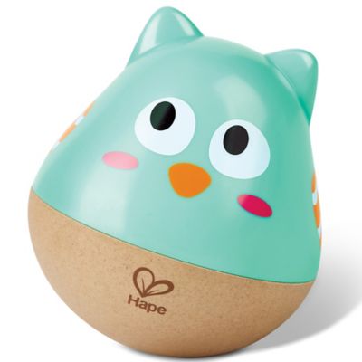 Hape Owl Musical Wobbler - Blue - Wooden Music Animal Toy