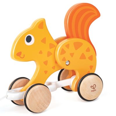 Hape Pull Along - Squirrel - Orange - Wooden Animal Toy