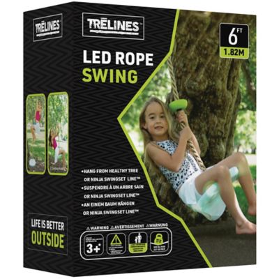 Hape Treslines LED Climbing Rope Swing 6 ft. - Light Up Colors, Kids Age 5 Plus