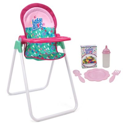Baby Alive Doll Highchair Set - Green, Pink, Hearts, Ages 3 Plus