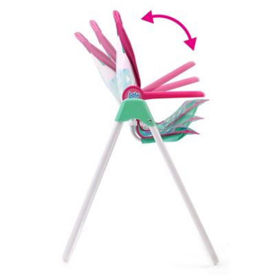 Image showing  Doll Highchair Set - Green, Pink, Hearts, Ages 3 Plus