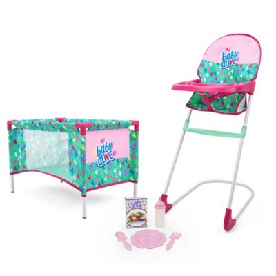 Baby Alive At Home Set - 7 pc. - Green, Pink, Hearts - Play Yard, Ages 3 Plus