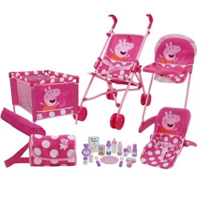 Peppa Pig 21 pc. Doll Play Set - Pink & White Dots, Ages 3 Plus
