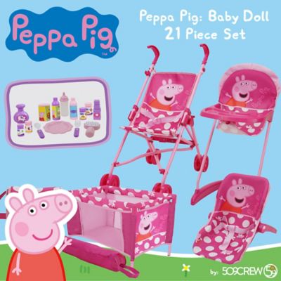 Image showing 1 th Peppa Pig 21 pc. Doll Play Set - Pink & White Dots, Ages 3 Plus