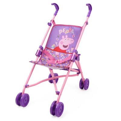Peppa Pig Doll Umbrella Stroller - Purple, Pink, Flowers, Ages 3 Plus