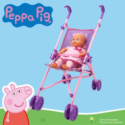 Image showing  Doll Umbrella Stroller - Purple, Pink, Flowers, Ages 3 Plus