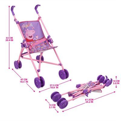 Image showing  Doll Umbrella Stroller - Purple, Pink, Flowers, Ages 3 Plus