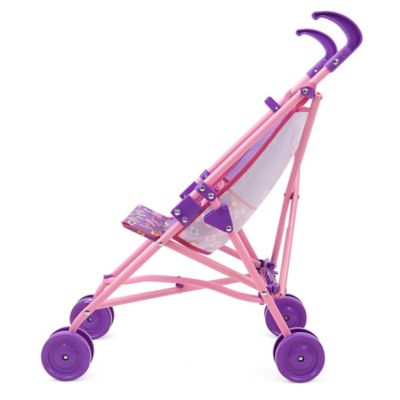 Image showing  Doll Umbrella Stroller - Purple, Pink, Flowers, Ages 3 Plus