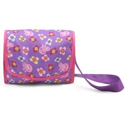 Image showing 5 th Peppa Pig Doll Deluxe Pram & Bag - Purple, Pink, Flowers, Age 3 Plus