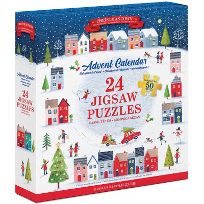 Eurographics Puzzle Advent Calendar Christmas Town - 24 Daily Unique Individual Jigsaws