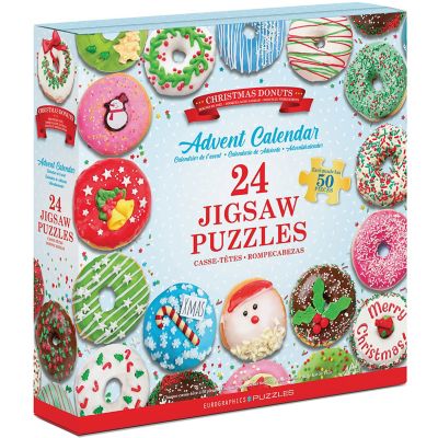 Eurographics Puzzle Advent Calendar Christmas Donuts - 24 Daily Unique Individual Jigsaws
