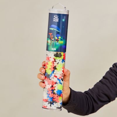 Image showing 6 th Plus-Plus Open Play Tube - Glow-In-The-Dark Mix - 240 Pieces, Activity Kids Age 5 Plus