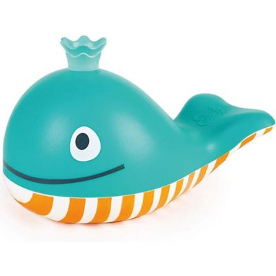 Hape Bubble Blowing Whale- Blue & Yellow - Bath Time Water Squirting Toy