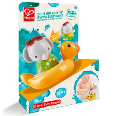 Hape Spin Splash 'n' Swim Elephant- Bathtime Windup Spinning Toy