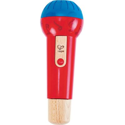 Hape Mighty Echo Microphone - Red & Blue - Voice Amplifying & Singing Toy