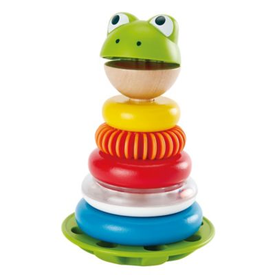 Hape Mr. Frog Stacking Rings - 5 Stacker Rings On A Wobbling Base