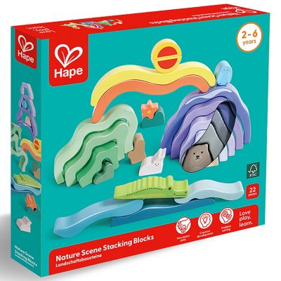 Hape Nature Scene Stacking Blocks - Wooden Nesting Toy